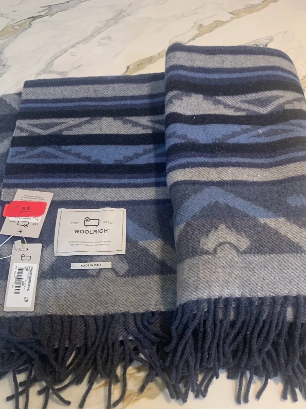 Woolrich blue throw